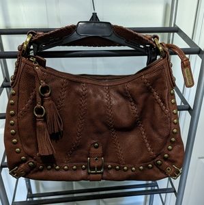 Isabella Fiore cognac satchel hobo bag with dust bag included